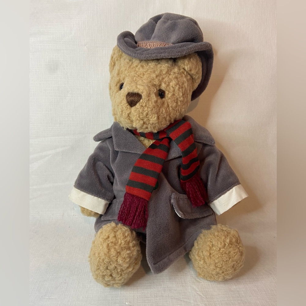 Vintage 12" GUND Holiday Bear Teddy Bear #8831 Christmas Caroler Velvet Coat Hat